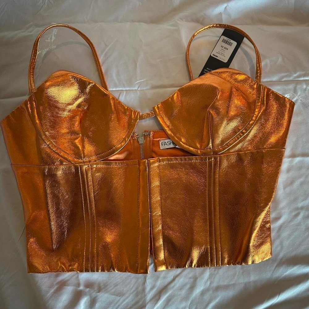 Orange metallic corset